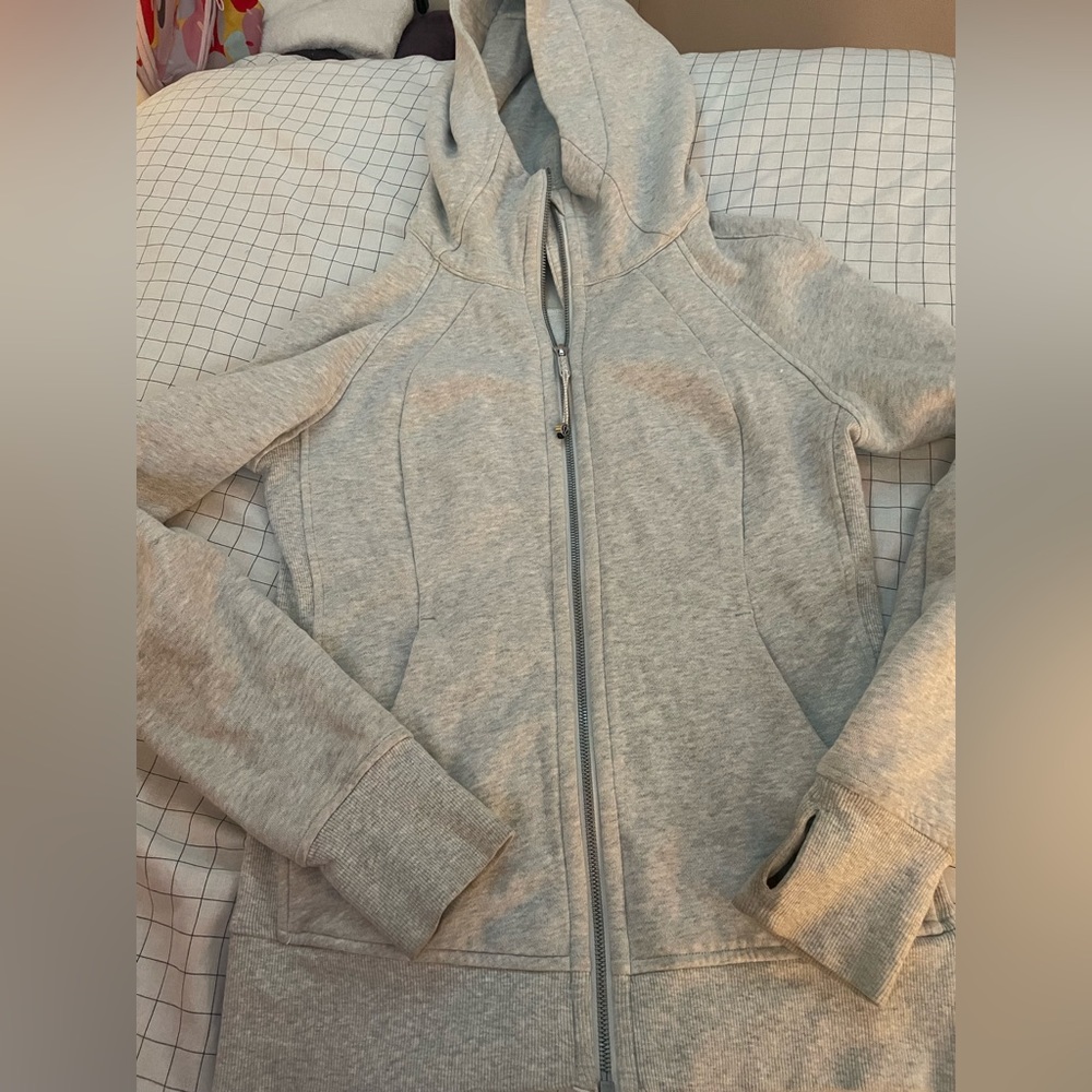 full zip lululemon scuba hoodie in color Heathered Core Ultra Light Grey